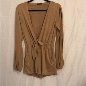 Suede Tan Romper